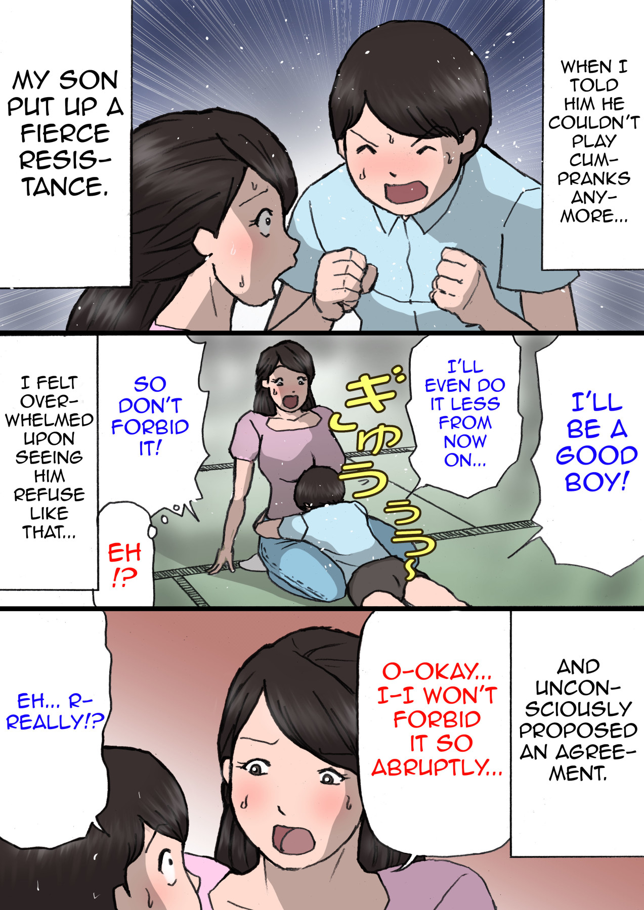 Hentai Manga Comic-Mom Can't Get Angry With Her Mischievous Son-Read-29